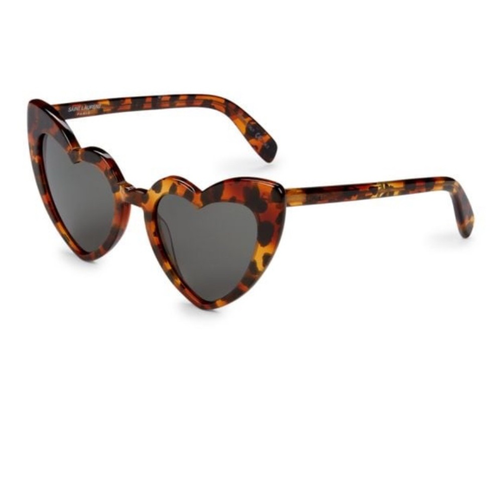 Saint Laurent Loulou 54mm Heart-Shaped Tortoise Sunglasses - Picture 2 of 7